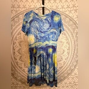 Starry Night Print Dress